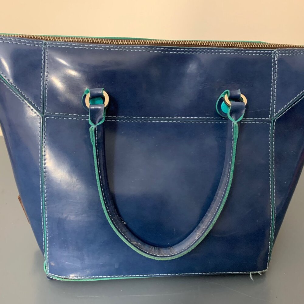 Gabs Blue Patent Leather Women's Designer Purse